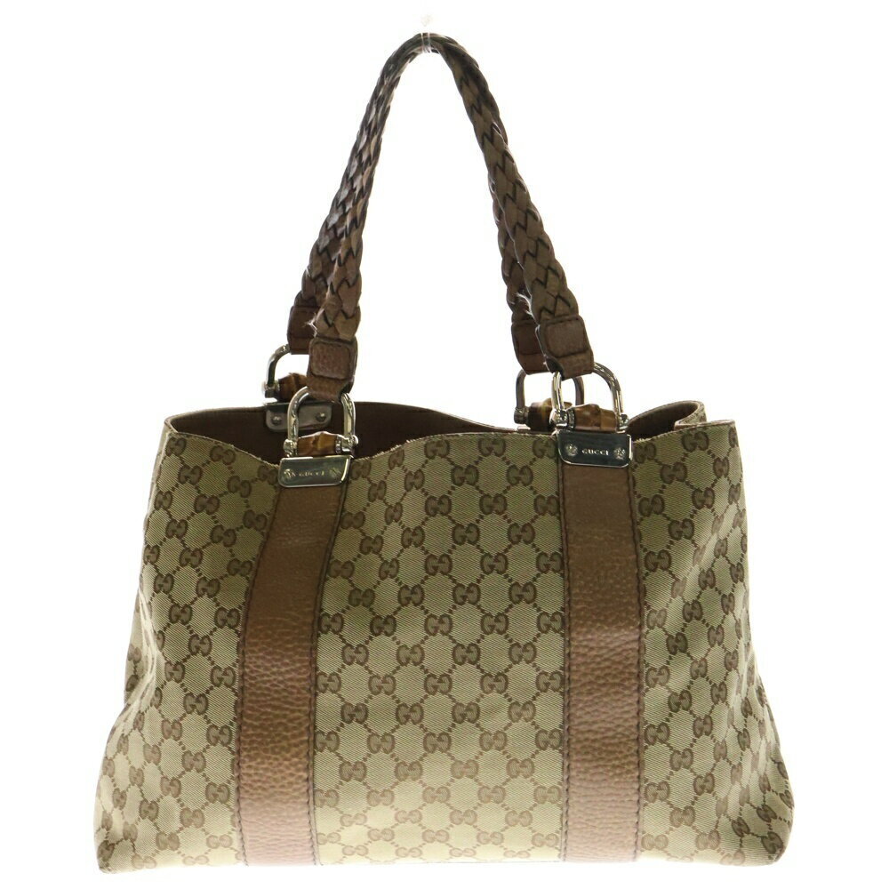 Gucci Canvas Tan Bag Brown GG Beige Tote - Picture 2 of 6